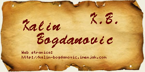 Kalin Bogdanović vizit kartica